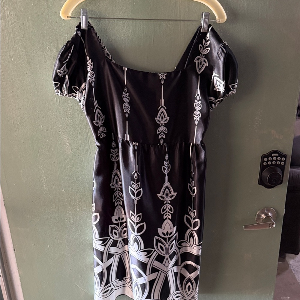 Teeze Me Black and White Patterned Mini Dress